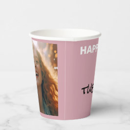 Mled Elegance Misty Rose Happy Birthday Pappbecher