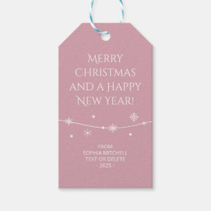 Mled Elegance - Misty Rose Snowflake Gift Tags Geschenkanhänger