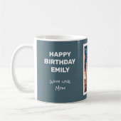 Mled Elegance Slate Blue Happy Birthday Card Tasse (Links)