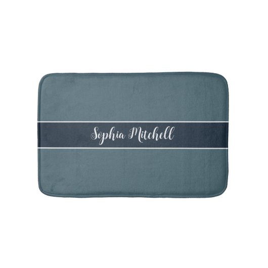 Mled Elegance - Slate Blue Name Bath Mat Badematte (Vorderseite)