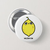 Mlem-on Funny Lemon Fruit Pun Button Button (Vorne & Hinten)