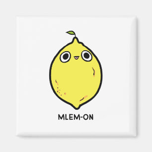 Mlem-on Funny Lemon Fruit Pun Magnet