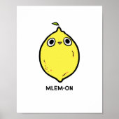 Mlem-on Funny Lemon Fruit Pun Poster (Vorne)
