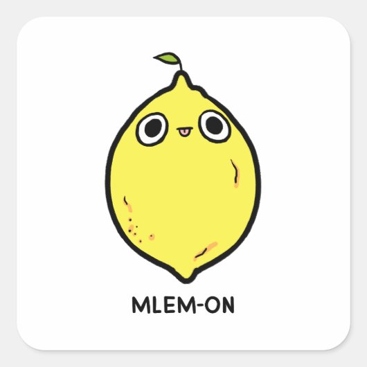 Mlem-on Funny Lemon Fruit Pun Sticker (Vorderseite)