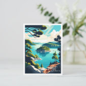 Mljet Croatia Vintage Reise Illustration Postkarte (Stehend Vorderseite)