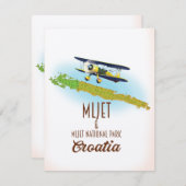 Mljet Nationalpark Kroatien Karte (Vorne/Hinten)