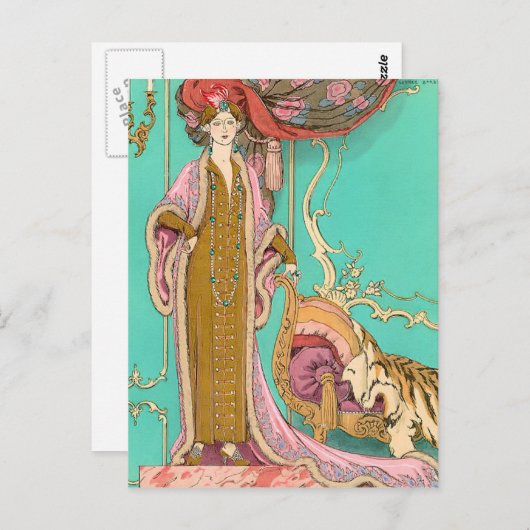 Mlle Marnac von George Barbier Postkarte (Vorne/Hinten)