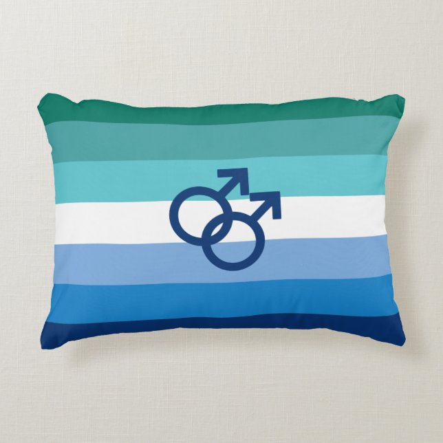 MLM Gay Male Pride Flag Dekokissen (Vorderseite)
