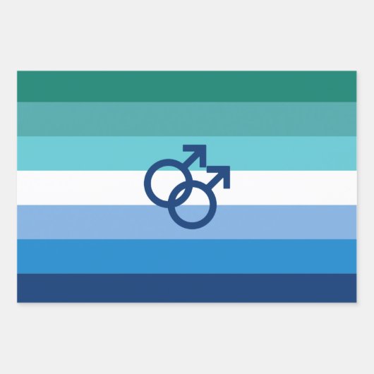 MLM Gay Male Pride Flag Geschenkpapier Set (Vorderseite 3)