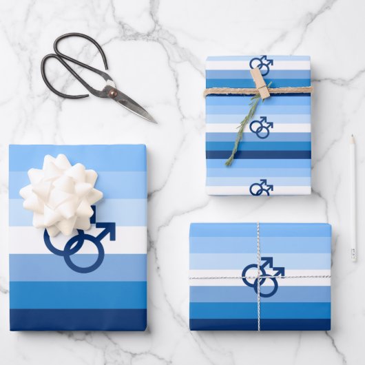 MLM Gay Male Pride Flag Geschenkpapier Set (Vorderseite)