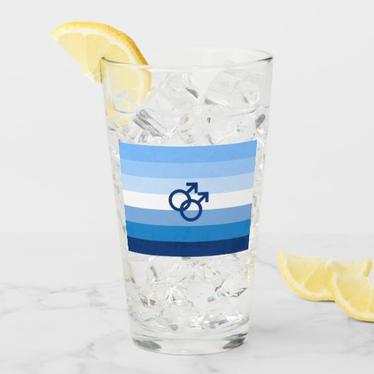 MLM Gay Male Pride Flag Glas (Vorderseite Ice)