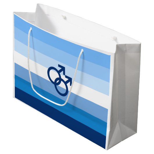 MLM Gay Male Pride Flag Große Geschenktüte (Vorderseite Schrägansicht)