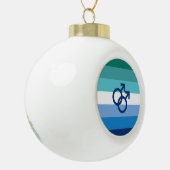 MLM Gay Male Pride Flag Keramik Kugel-Ornament (Links)