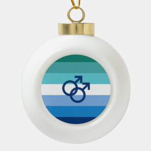 MLM Gay Male Pride Flag Keramik Kugel-Ornament