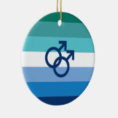MLM Gay Male Pride Flag Keramik Ornament (Rechts)