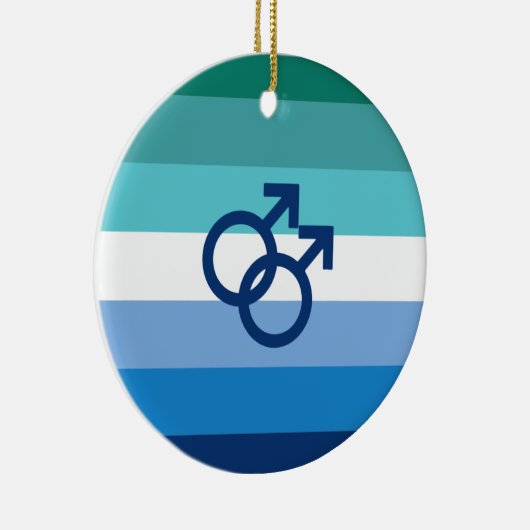 MLM Gay Male Pride Flag Keramik Ornament (Rechts)