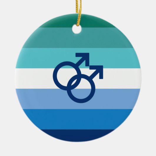 MLM Gay Male Pride Flag Keramik Ornament (Vorne)