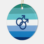 MLM Gay Male Pride Flag Keramik Ornament (Links)