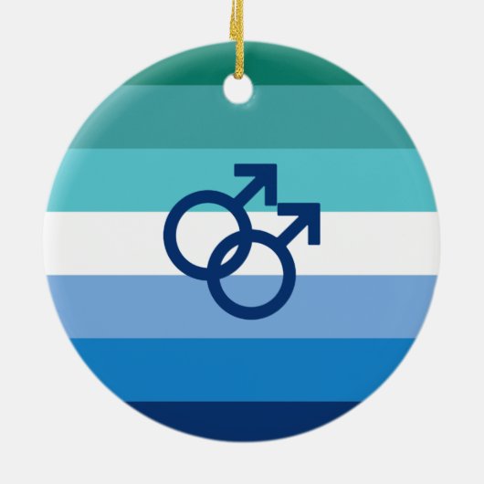 MLM Gay Male Pride Flag Keramik Ornament (Hinten)