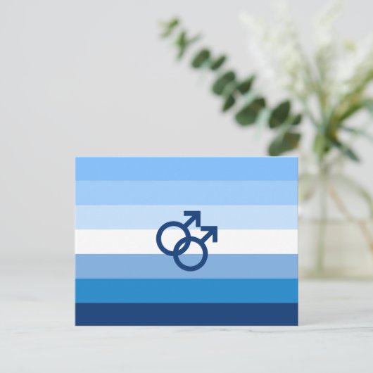 MLM Gay Male Pride Flag Postkarte (Stehend Vorderseite)