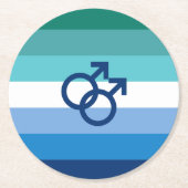 MLM Gay Male Pride Flag Runder Pappuntersetzer (Vorderseite)