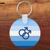 MLM Gay Male Pride Flag Schlüsselanhänger (Vorderseite)