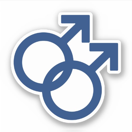 MLM Gay Men Gender Symbol Aufkleber (Vorderseite)