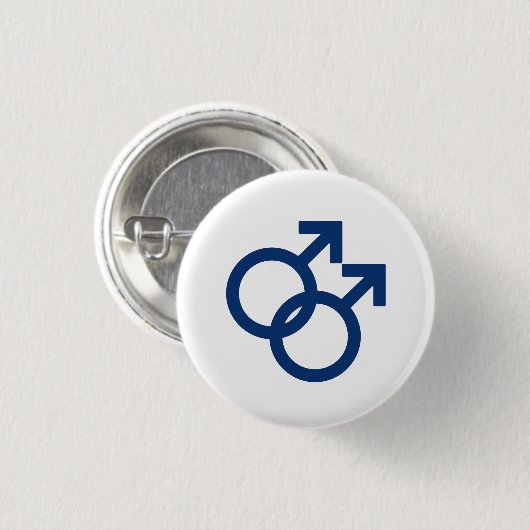 MLM Gay Men Gender Symbol Button (Vorne & Hinten)