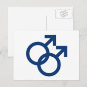 MLM Gay Men Gender Symbol Postkarte (Vorne/Hinten)