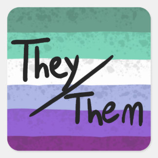 mlm schwul they/them Pronomen Aufkleber