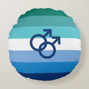 MLM Schwule Pride-Flagge Rundes Kissen