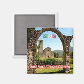 MLS017 ISERNIA Abbey Castel San Vincenzo - Fridge Magnet (Vorderseite/Rückseite)