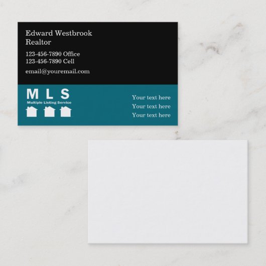 MLS Agent Real Anwesen Theme Visitenkarte (Vorne/Hinten)