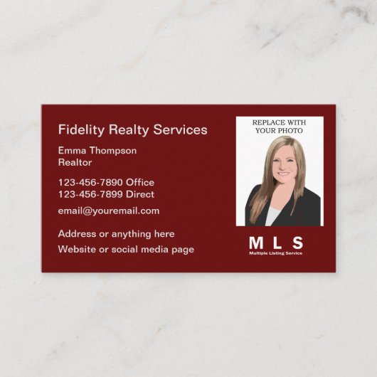 MLS Realtor Foto Template Business Cards Visitenkarte (Vorderseite)