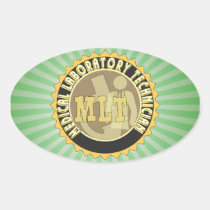 MLT ABZEICHEN MEDICAL LABORATORY TECHNICIAN OVALER AUFKLEBER