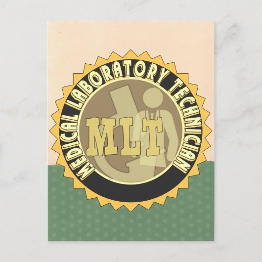 MLT ABZEICHEN MEDICAL LABORATORY TECHNICIAN POSTKARTE (Vorderseite)