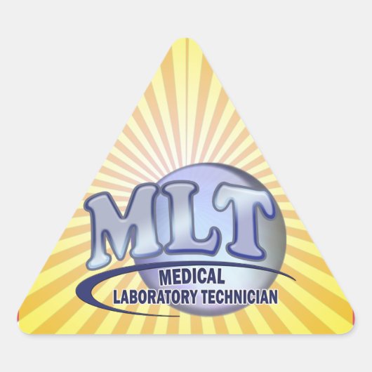 MLT FunBlue LOGO - MEDICAL LABORY TECHNICIAN Dreieckiger Aufkleber (Vorderseite)