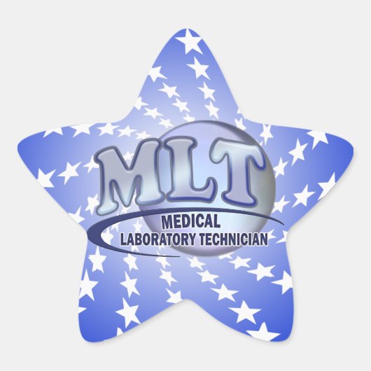 MLT FunBlue LOGO - MEDICAL LABORY TECHNICIAN Stern-Aufkleber (Vorderseite)