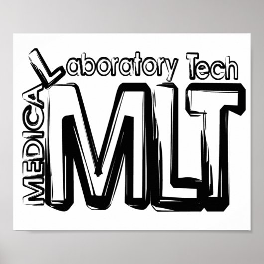 MLT GRUNGE TEXT MEDICAL LABORATORY TECHNICIAN POSTER (Vorne)