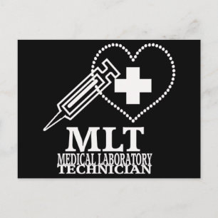 MLT HEART SYRINGE MEDICAL LABRADOR TECH LOGO POSTKARTE