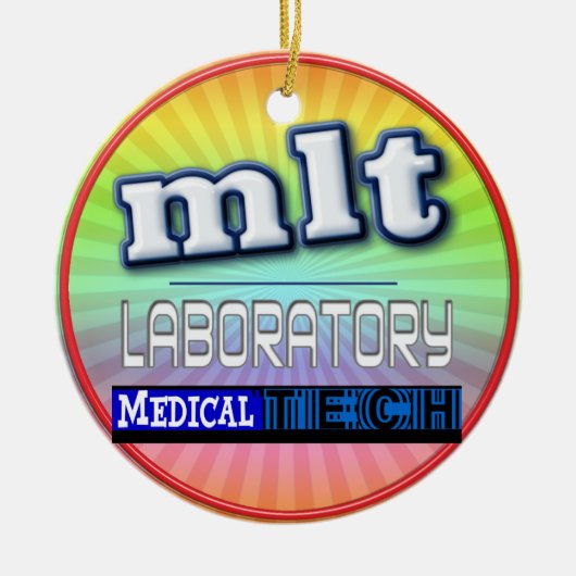 MLT LOGO - LABOR MEDIZINISCHE TECHNIK KERAMIKORNAMENT (Vorne)