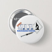 MLT LOGO mit MIKROSKOP - MEDIZINISCHES Button (Vorne & Hinten)