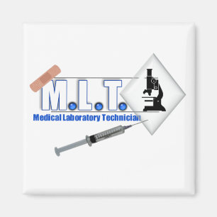 MLT LOGO W/ MICROSCOPE - MEDIZINISCHE LABORTECH MAGNET