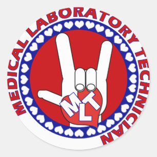 MLT MEDICAL LABORTECHNOLOGIST I LIEBE ASL RUNDER AUFKLEBER