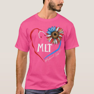 MLT Medical Labrador Tech USA Sunflower Stethoscop T-Shirt