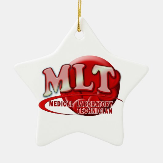 MLT RBC MEDICAL LABORATORY TECH BLOOD CELLS LOGO KERAMIK ORNAMENT (Vorne)