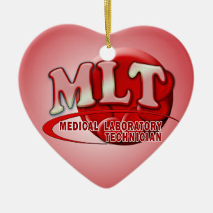 MLT RBC MEDICAL LABORATORY TECH BLOOD CELLS LOGO KERAMIKORNAMENT