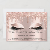 MM Model Feedback Form Makeup Rose Lehrer Lux Einladung (Vorderseite)