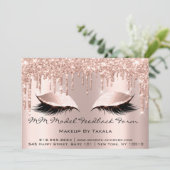 MM Model Feedback Form Makeup Rose Lehrer Lux Einladung (Stehend Vorderseite)