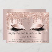 MM Model Feedback Form Makeup Rose Lehrer Lux Einladung (Vorne/Hinten)
